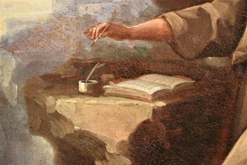 Antiquités - Saint Jean l'Evangéliste à Pathmos - Antonio Domenico Vaccaro (1678-1745)